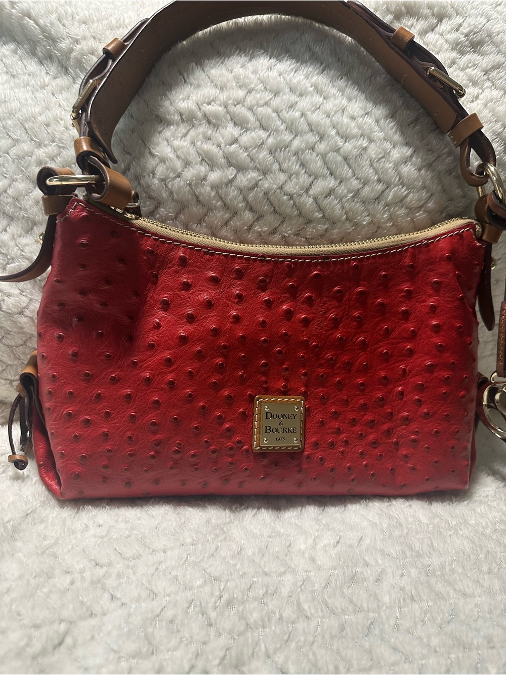 Dooney & Bourke Women's Ostrich Leather Hobo Shoulder Bag